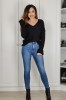 M577-1 Bluza tip pulover cu decolteu in V, L, M, S/M, XL