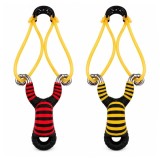 Cumpara ieftin Set doua praștii din aliaj cu benzi elastice DEPOX&reg;, m&acirc;ner ergonomic, 13 cm, galben/rosu