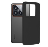 Husa protectie silicon Techsuit pentru Xiaomi 14 Pro, Negru, finisaj mat, rezistenta apa, margini ridicate, placuta la atingere