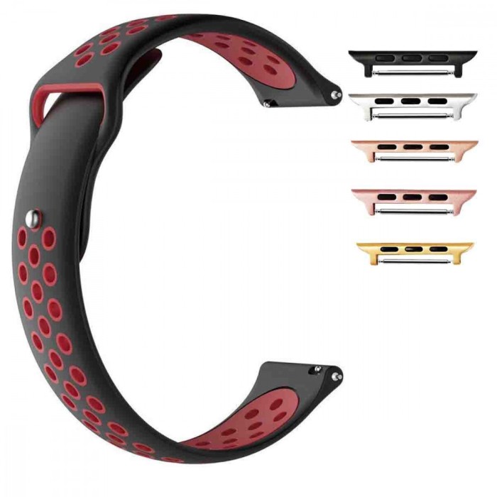 Curea din silicon compatibila cu Apple Watch 10, 46mm, Black Jam