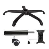 Cumpara ieftin Set placuta balans metalica 20 cm x 15 cm, baza 64 cm, rola universala cauciuc si cilindru piston, gaz, pentru scaune birou, negru, 35 cm