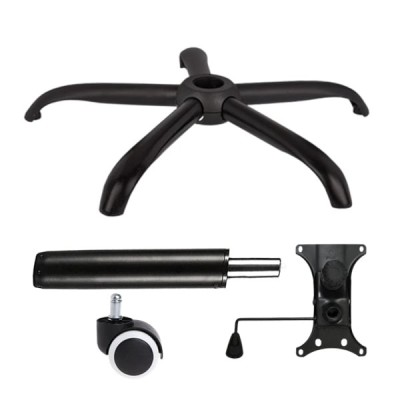Set placuta balans metalica 20 cm x 15 cm, baza 64 cm, rola universala cauciuc si cilindru piston, gaz, pentru scaune birou, negru, 35 cm foto