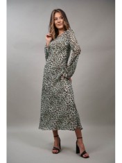 ROCHIE LUNGA CU MANECI ANIMAL PRINT VIVACE NEALLY S Verde