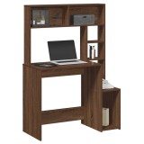 vidaXL Birou cu rafturi, stejar maro, 100x45x140 cm, lemn compozit