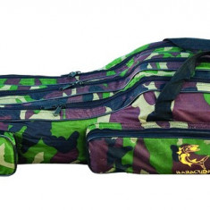 Geanta pentru transport lansete cu 3 compartimente Baracuda B2 OC, lungime 125 cm, camuflaj