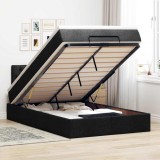 Gossi pat otoman cu saltea negru 120x200 cm stofa