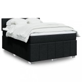 VidaXL Pat box spring cu saltea, negru, 140x200 cm, textil 3289393