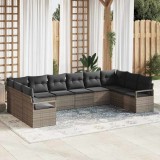 Cumpara ieftin Set de canapele pentru grădină 10 pcs Gri Rattan poli