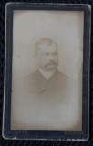 Fotografie tip CDV, barbat cu mustata, inceput de secol XX