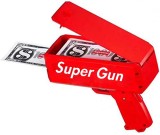 Jucarie interactiva de tip pistol ce arunca bani, rosu, 100 bani jucarie inclusi, Oem