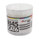 Mufa RJ45 Cat.6 UTP EZ Passthrough ASYTECH (100 buc) - Conector Cablu Retea, Sertizare Usoara