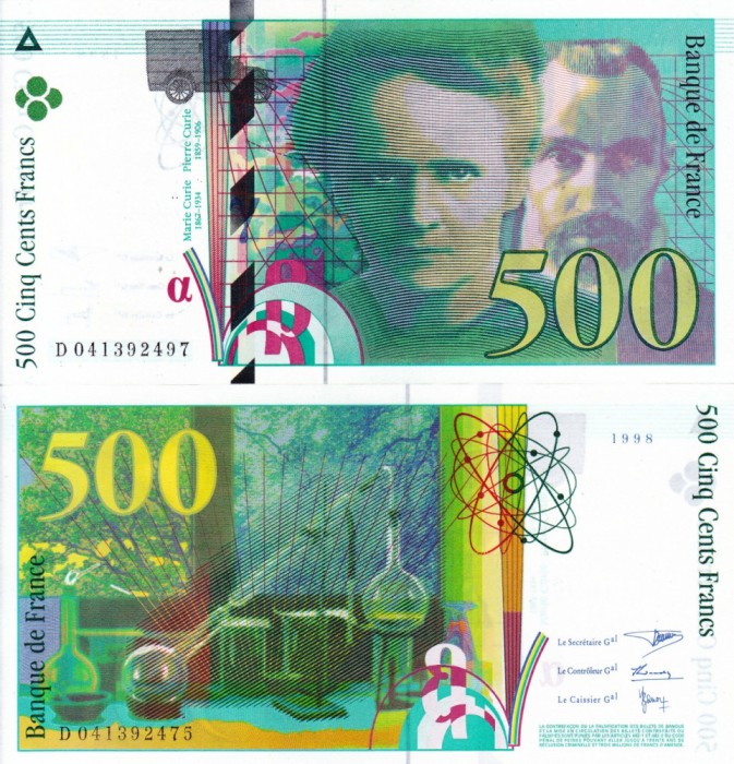 FRANTA 500 francs 1998 UNC!!!