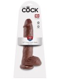 Dildo 10&quot; Cock with Balls Brown