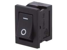 &Icirc;ntrerupător Rocker SPST ON-OFF 3A/250VAC Negru