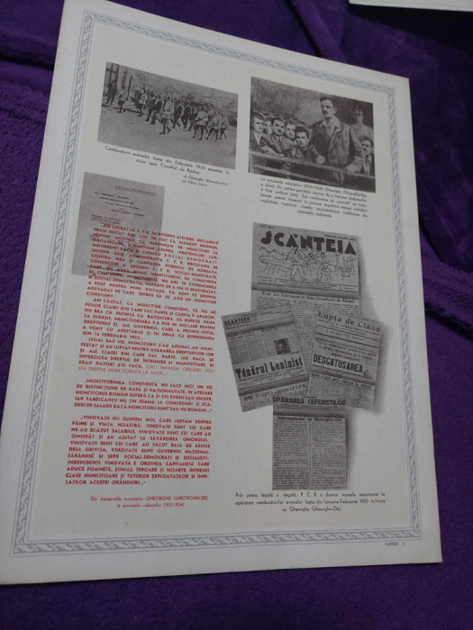 PLANSA Document vechi-LUPTE CONSILIUL DE RAZBOI-PROCESELE CEFERISTILOR 1933/34