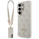 Husa MagSafe pentru Samsung Galaxy S26 Ultra S948, GUESS, 4G Big Rhinestone Triangle Strap, Roz
