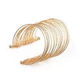 Bratara cuff aurie cu cercuri multiple