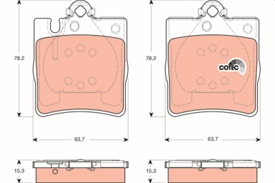 TRW GDB1421 COTEC set placute frana,frana disc foto