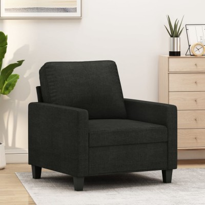 vidaXL Fotoliu canapea, negru, 60 cm, material textil 359151 foto