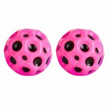 Cumpara ieftin Set 2 mingi antistres roz 6 cm, jucarii senzoriale din poliuretan moale, modele saltarete pentru joaca, relaxare, stimulare tactila si exercitii pentr