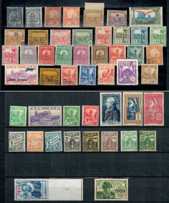Tunisia - Lot timbre vechi, nestampilate foto