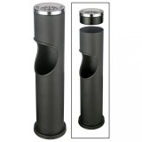 HI Coș de gunoi și scrumieră cu stativ, negru, 46,5 cm 429106