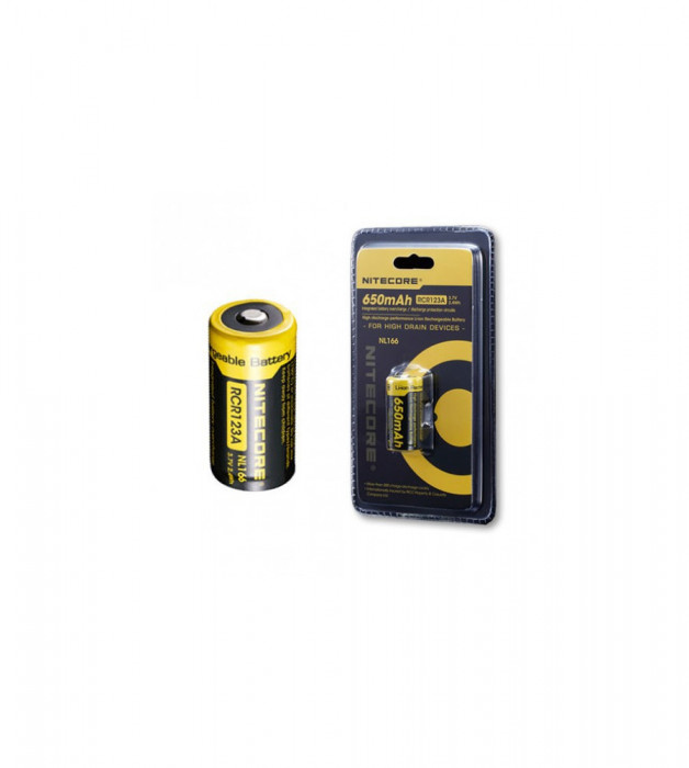 Nitecore RCR123A Li-ion NL166 650mAh 3.7V-Conținutul pachetului 1 Bucată