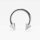 Piercing Ureche Potcoava Argintie Conuri 1.2x8x3/3 Otel Chirurgical Bijuterie Tija Body Piercing
