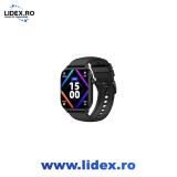 Ceas smartwatch rezistent la apa, Apeluri, Microfon, Difuzor, Notificari/Sms/Social Media, monitorizare activitati fizice, sensor temperature corporal