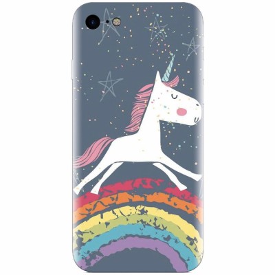 Husa silicon pentru Apple Iphone 6 Plus, Unicorn Rainbow foto