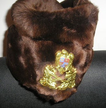 M1 3 - Caciula militara emblema metalica - culoare maro - piesa de colectie foto