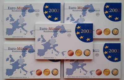 Colectie completa monede Germania 2002 - Proof - G 3609 foto