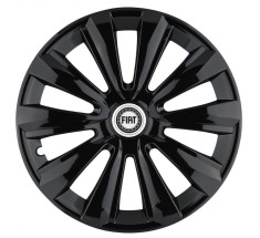 Set 4 Capace Roti Autohelix MSA&reg;, potrivite jantelor de R15, pentru Fiat, model delta negru
