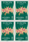 EUROPA CEPT 1972 &ndash; Andorra spaniola - bloc de 4, Nestampilat