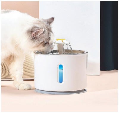 Adapator automat electric pentru caini si pisici, model Fountain, capacitate 2,4l, alimentare 5V, 1,5W foto