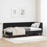VidaXL Cadru de pat colțar cu headboard Negru 80 x 200 cm Catifea