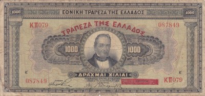 GRECIA 1.000 drahme 1926 F!!! foto