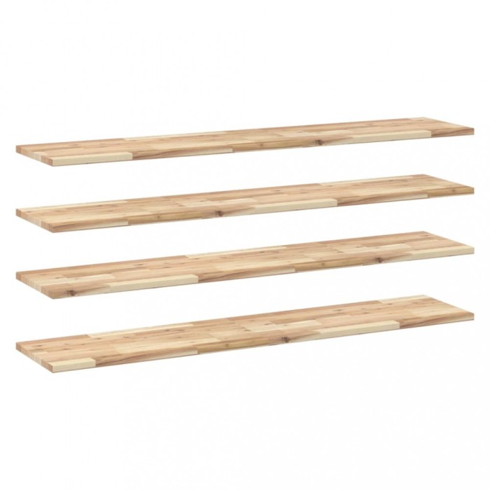 Rafturi plutitoare 4 buc. 120x30x2cm lemn masiv acacia netratat