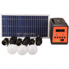 Sistem Solar Fotovoltaic,3 bec led,panou 30w foto