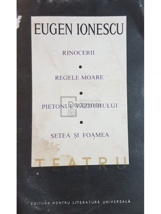 Eugen Ionescu - Teatru, vol. 2 (editia 1968)