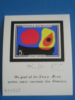 M1 TX4 3 - 1970 - Inundatia II - Joan Miro - colita nedantelata foto