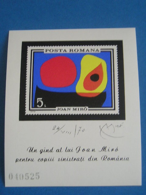 M1 TX4 3 - 1970 - Inundatia II - Joan Miro - colita nedantelata