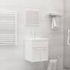 VidaXL Set mobilier de baie, alb extralucios, lemn prelucrat