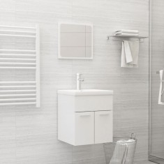 vidaXL Set mobilier de baie, alb extralucios, lemn prelucrat 3071312