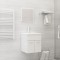 vidaXL Set mobilier de baie, alb extralucios, lemn prelucrat