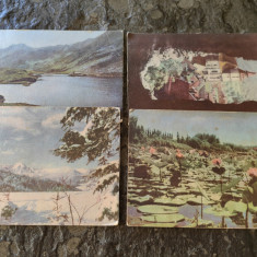 Lot 4 Carti postale circulate, primele CP color RPR,orasul Stalin,Snagov,PredeaL