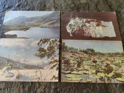 Lot 4 Carti postale circulate, primele CP color RPR,orasul Stalin,Snagov,PredeaL foto