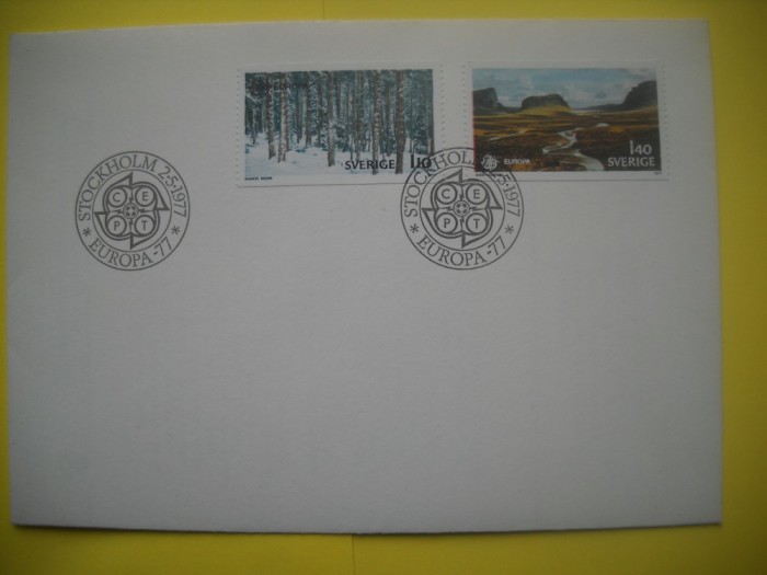 HOPCT PLIC FDC S NR 66 SUEDIA -EUROPA CEPT 1977