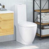 VidaXL Toaletă, alb, ceramică, flux de apă &icirc;n spate