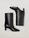 Botine Massimo Dutti, din piele, cu toc mic